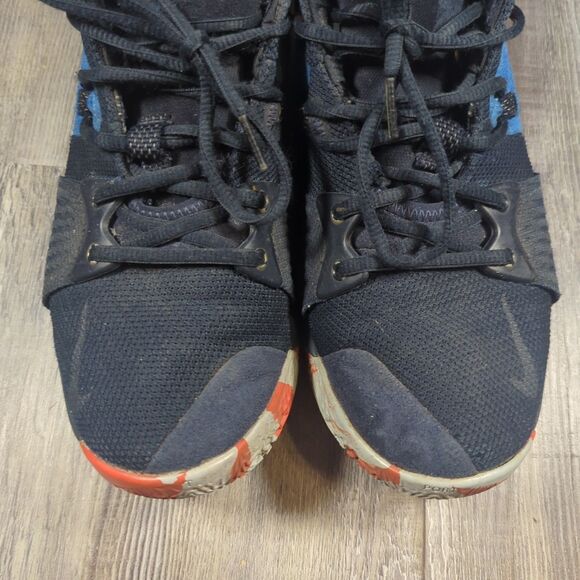 Nike Men's PG 2 Home AJ2039-400 Black Blue Basketball Shoes Sneakers Size 8 - Picture 4 of 13